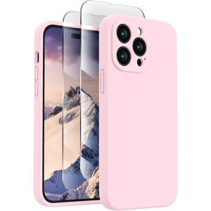 FireNova iPhone 14 Pro Silicone Case Chalk Pink Upgraded Camera Protection 6.1"